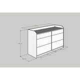  HAPPY FURNITURE , Tủ 3 tầng 6 ngăn kéo - CANA , THK_009 , 138cm x 46cm x 84cm 