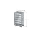  HAPPY FURNITURE , Tủ lưu trữ 6 ngăn kéo chân sắt - LAVIA , THK_155 , 63cm x 45cm x 116cm 