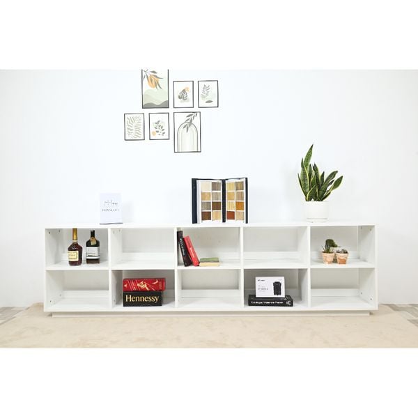  HAPPY FURNITURE , Kệ sách 2x5 - ZANE , KSA_033 , 220cm x 32cm x 62cm 