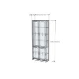  HAPPY FURNITURE , MATTA - Kệ sách 6 tầng 4 cửa mở , KSA_070 , 80cm x 28cm x 200cm DxRxC 