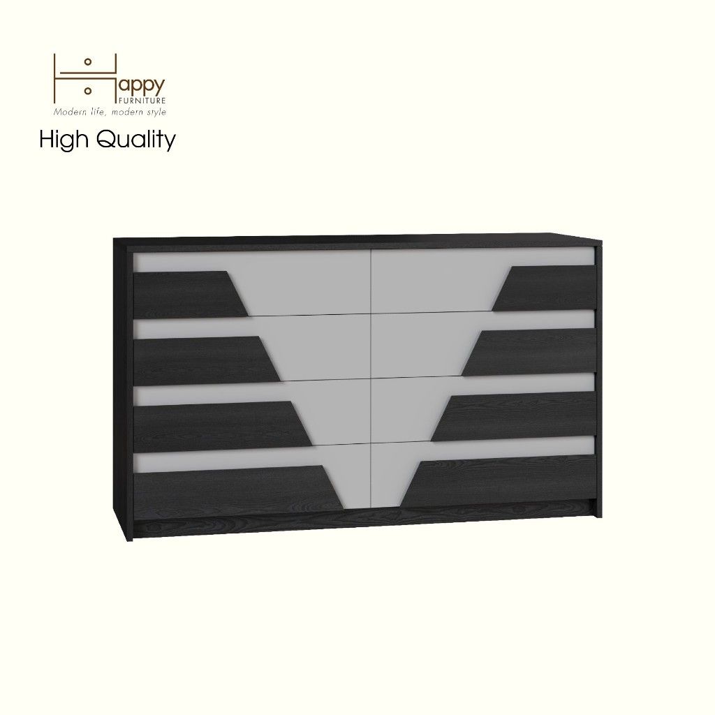  HAPPY FURNITURE , Tủ quần áo 8 ngăn kéo - PONIX , THK_114 , 140cm x 45cm x 82cm 