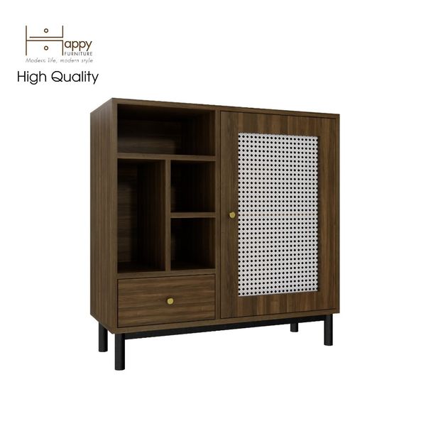  HAPPY FURNITURE , Tủ lưu trữ 1 ngăn kéo chân sắt - ROTAN , TCM_129 , 84cm x 32cm x 84cm 