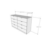  HAPPY FURNITURE , Tủ đựng đồ 8 ngăn kéo - SCANDINA , THK_097 , 160cm x 47cm x 98cm 