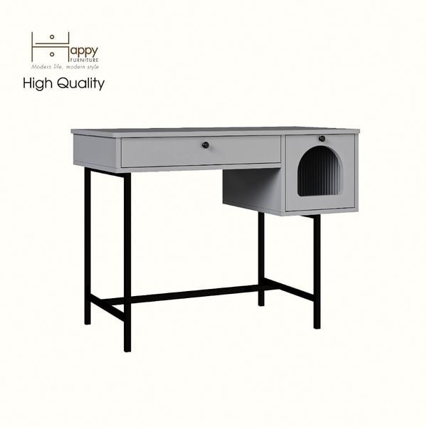  HAPPY FURNITURE , Bàn trang điểm 2 ngăn kéo chân sắt - SISEEL , BAN_093 , 100cm x 50cm x 75cm 