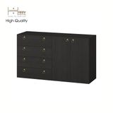  HAPPY FURNITURE , Tủ đựng đồ 4 ngăn kéo 2 cửa mở - WESLEY ,  THK_046 ,  140cm x 45cm x 80cm 