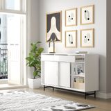  HAPPY FURNITURE , Tủ lưu trữ 3 cửa lùa chân sắt - LILY , TCL_016 , 150cm x 40cm x 90cm 