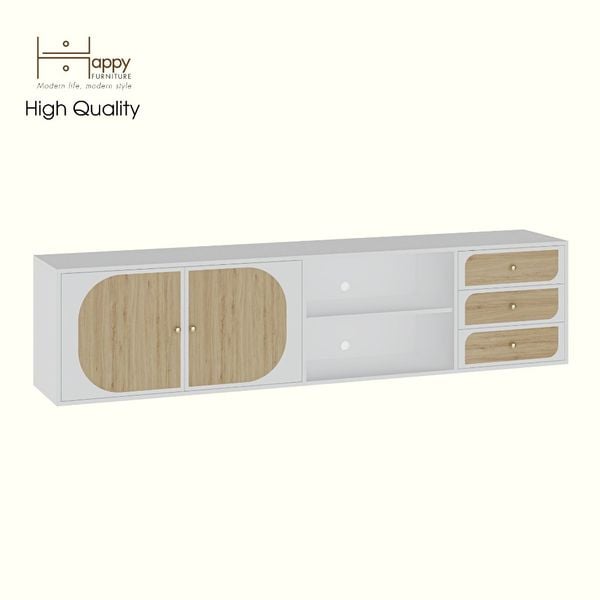  HAPPY FURNITURE , Kệ TV 2 cửa mở - BANA , KTV_031 , 220cm x 40cm x 52cm 