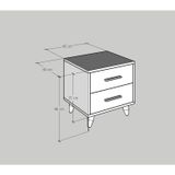  HAPPY FURNITURE , Táp đầu giường chân gỗ chéo - OSRI , THK_024 , 45cm x 40cm x 45cm 