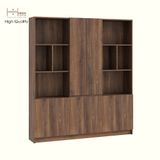  HAPPY FURNITURE , Kệ sách 8 cửa mở - CATY, KSA_083 , 160cm x 28cm x 180cm DxRxC 