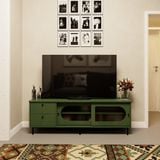  HAPPY FURNITURE , Kệ TV 2 cánh lùa 2 ngăn kéo chân sắt - SISEEL , KTV_053 , 160cm x 40cm x 53cm 