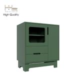  HAPPY FURNITURE , Tủ lưu trữ cửa kính 2 cánh mở 2 ngăn kéo - MOLLY , TCM_110 , 72cm x 40cm x 82cm 