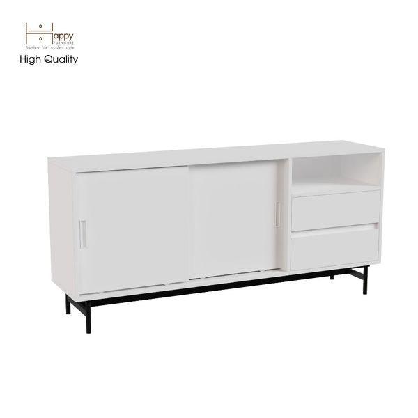  HAPPY FURNITURE , Tủ lưu trữ 2 ngăn cánh lùa chân sắt - LUCA , TCL_023 , 150x36x70cm 