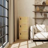  HAPPY FURNITURE , Gỗ tự nhiên , Tủ lưu trữ 3 cửa mở gỗ Plywood - GAMOR , TCM_205 , 45cm x 30cm x 112cm DxRxC 
