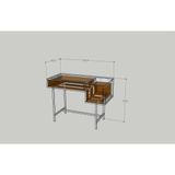  HAPPY FURNITURE ,  Bàn làm việc 2 ngăn  chân sắt - BECKY ,  100cm x 45cm x 75cm ( DxRxC), BAN_006 