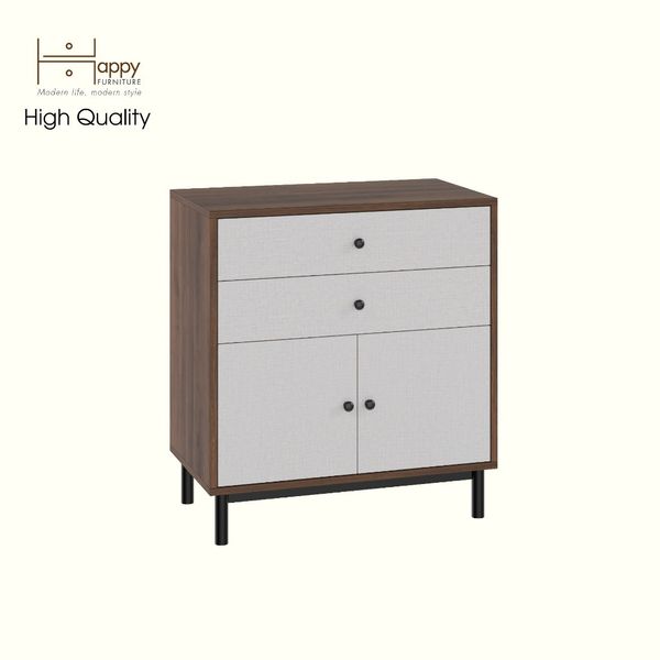  HAPPY FURNITURE , Tủ lưu trữ 2 ngăn kéo 2 cánh mở- LIVIK, TLT_054 , 70cm x 40cm x 76cm DxRxC 