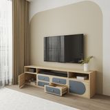  HAPPY FURNITURE , Kệ TV 2 cửa mở 4 ngăn kéo - BANA , KTV_033 , 200cm x 40cm x 52cm 