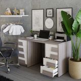  HAPPY FURNITURE , Bàn làm việc 8 ngăn kéo - PONIX , BAN_065 , 140cm x 59cm x 75cm 