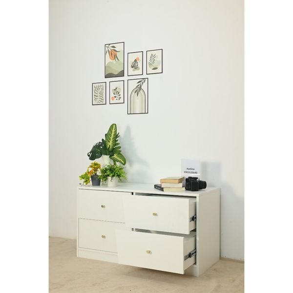  HAPPY FURNITURE , Tủ lưu trữ 4 ngăn kéo - DALEY ,THK_345 , 100cm x 45cm x 55cm DxRxC 