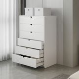  HAPPY FURNITURE , Tủ đựng đồ 6 ngăn kéo - CIRCLE , THK_084 , 76cm x 45cm x 110cm 