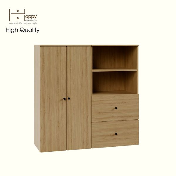  HAPPY FURNITURE , Tủ quần áo 2 cánh mở 2 ngăn kéo - SCANDINA , TCM_094 , 120cm x 42cm x 120cm 