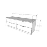  HAPPY FURNITURE , Tủ lưu trữ 4 ngăn kéo - LILY , THK_103 , 160cm x 47cm x 53cm 
