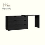 HAPPY FURNITURE , Tủ lưu trữ 6 ngăn kéo kết hợp bàn - VENNI , BAN_116 , 200cm x 47cm x 79cm DxRxC 
