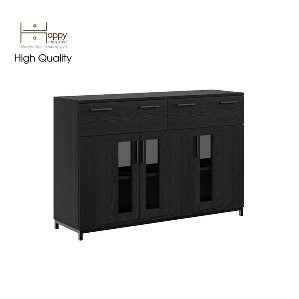  HAPPY FURNITURE , Tủ lưu trữ 2 ngăn kéo 3 cửa mở chân sắt -  LOUIS , THK_059 , 126cm x 36cm x 84cm 