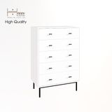  HAPPY FURNITURE , Tủ đựng đồ 5 ngăn chân sắt - BECKY , THK_031 , 80cm x 50cm x 118cm 