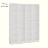  HAPPY FURNITURE , COMBO 2 kệ sách 6 tầng cửa kính - CATY , KSA_087 , 160cm x 30cm x 202cm DxRxC 