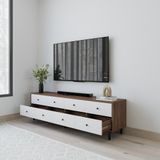  HAPPY FURNITURE , Kệ TV 8 ngăn kéo - LIVIK, KTV_084 , 180cm x 40cm x 52cm DxRxC 