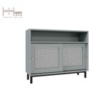  HAPPY FURNITURE , Tủ đựng đồ 2 cánh lùa chân sắt - ROTAN , TCL_033 , 100cm x 34cm x 80cm 