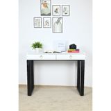  HAPPY FURNITURE , Bàn trang điểm chân sắt 2 ngăn kéo - WESLEY , BAN_011 , 100cm x 45cm x 75cm 
