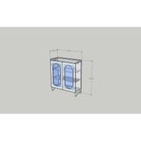  HAPPY FURNITURE , Tủ lưu trữ 2 cửa kính - CHEVY, TLT_047 , 70cm x 30cm x 82cm DxRxC 