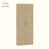 HAPPY FURNITURE , Kệ sách 6 tầng 4 cửa mở - CATY, KSA_078 , 80cm x 30cm x 202cm DxRxC 
