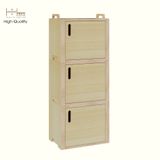  HAPPY FURNITURE , Gỗ tự nhiên , Tủ lưu trữ 3 cửa mở gỗ Plywood - GAMOR , TCM_205 , 45cm x 30cm x 112cm DxRxC 