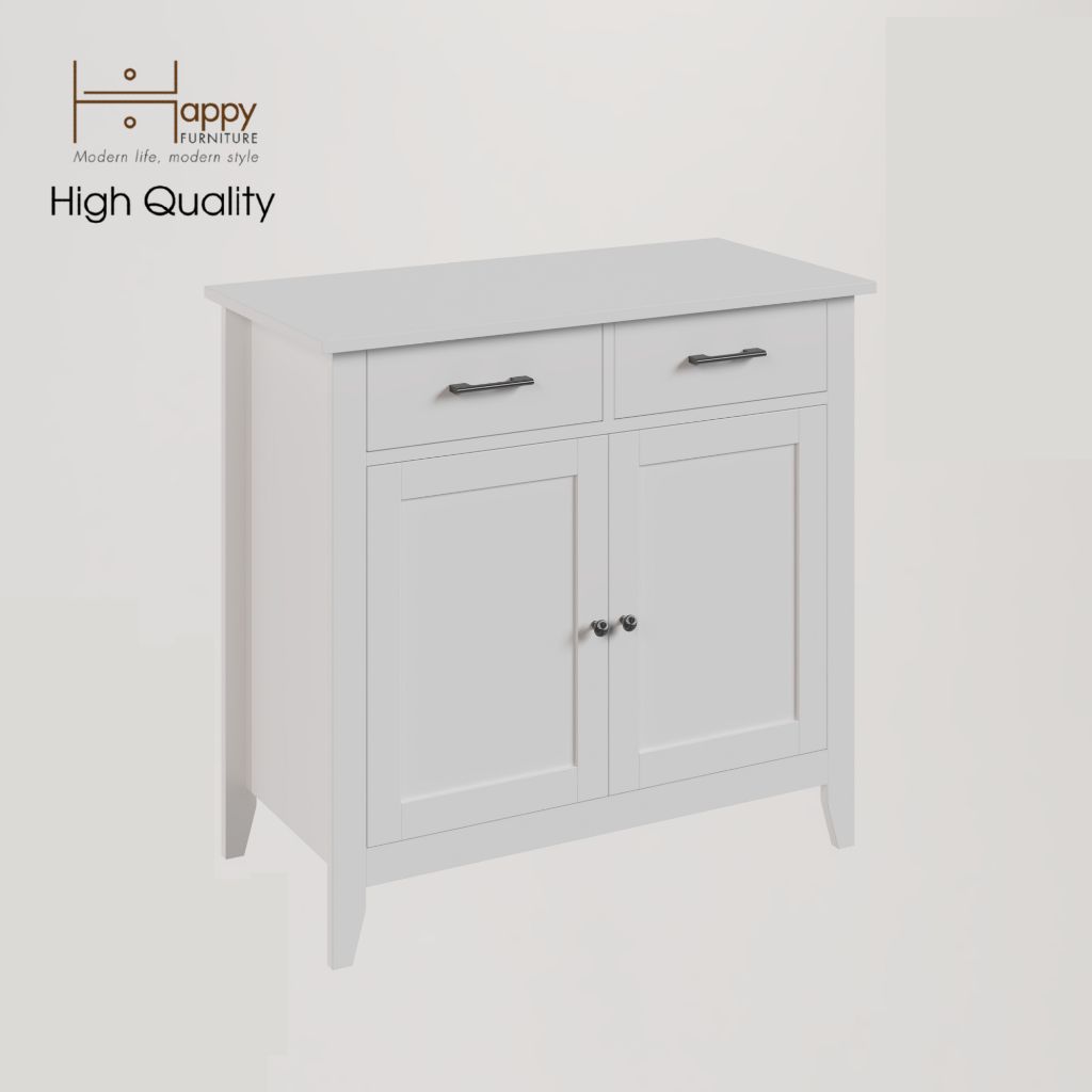  HAPPY FURNITURE , Tủ đựng đồ 2 ngăn kéo 2 cửa mở - CANA , THK_001 , 91cm x 40cm x 84cm 