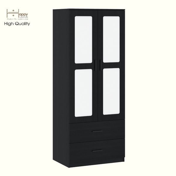  HAPPY FURNITURE , Tủ quần áo 2 ngăn kéo 2 cửa mở - TASY ,TCM_266 , 80cm x 54cm x 200cm DxRxC 
