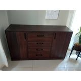  HAPPY FURNITURE , HEINEE - Tủ lưu trữ 2 cửa mở 4 ngăn kéo, TLT_037 , 140cm x 40cm x 82cm DxRxC, sản phẩm phổ thô 