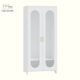  HAPPY FURNITURE , Tủ quần áo 2 cửa kính - CHEVY, TCM_228 , 80cm x 59cm x 180cm DxRxC 