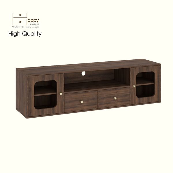  HAPPY FURNITURE , Kệ TV 2 cửa kính 2 ngăn kéo - NOAH , KTV_110 , 180cm x 45cm x 50cm DxRxC 