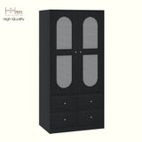  HAPPY FURNITURE , Tủ quần áo 2 cửa mở 4 ngăn kéo - MAY , TCM_249 , 92cm x 59cm x 190cm DxRxC 