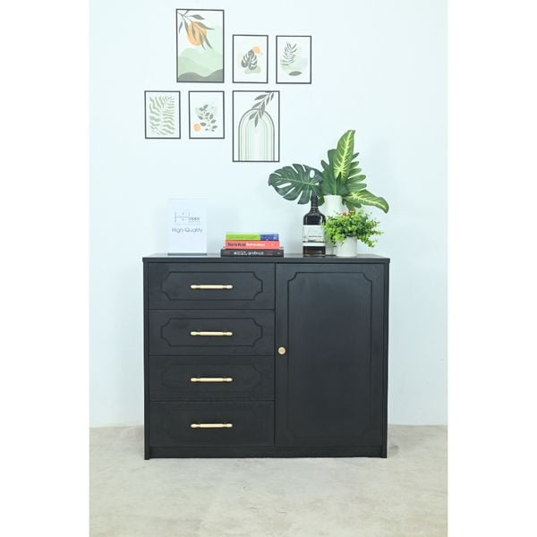  HAPPY FURNITURE , Tủ lưu trữ 4 ngăn kéo - NERIS , THK_134 , 90cm x 40cm x 75cm 