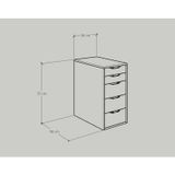  HAPPY FURNITURE , Tủ lưu trữ 5 ngăn kéo - LILY , THK_052 , 36cm x 58cm x 70cm 