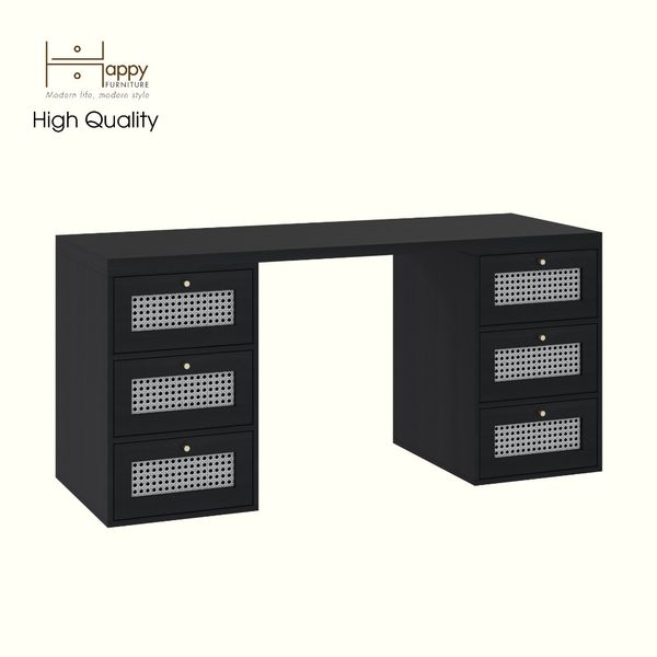  HAPPY FURNITURE , Bàn làm việc 6 ngăn kéo - MAY , BAN_151 , 160cm x 59cm x 75cm DxRxC 