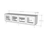  HAPPY FURNITURE , Kệ TV 4 cánh mở chân sắt - ROTAN , KTV_035 , 180cm x 40cm x 54cm 