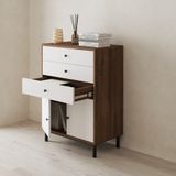 HAPPY FURNITURE , Tủ lưu trữ 3 ngăn kéo 2 cánh mở- LIVIK, TLT_055 , 70cm x 40cm x 95cm DxRxC 