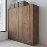  HAPPY FURNITURE , Tủ quần áo 4 cửa mở 2 ngăn kéo - HAPPI, TCM_233 , 180cm x 54cm x 180cm DxRxC 