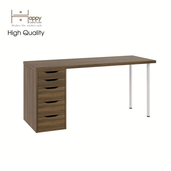  HAPPY FURNITURE , Bàn làm việc chân sắt 1 bên ngăn tủ - LIDA , BAN_020 BAN_021 BAN_022 BAN_023 , 59x72cm , sâu x cao 