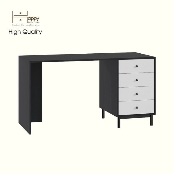  HAPPY FURNITURE , Bàn làm việc 4 ngăn kéo - LIVIK, BAN_141 BAN_142, 59cm x 75cm RxC 