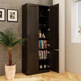  HAPPY FURNITURE , MATTA - Kệ sách 6 tầng 4 cửa mở , KSA_070 , 80cm x 28cm x 200cm DxRxC 